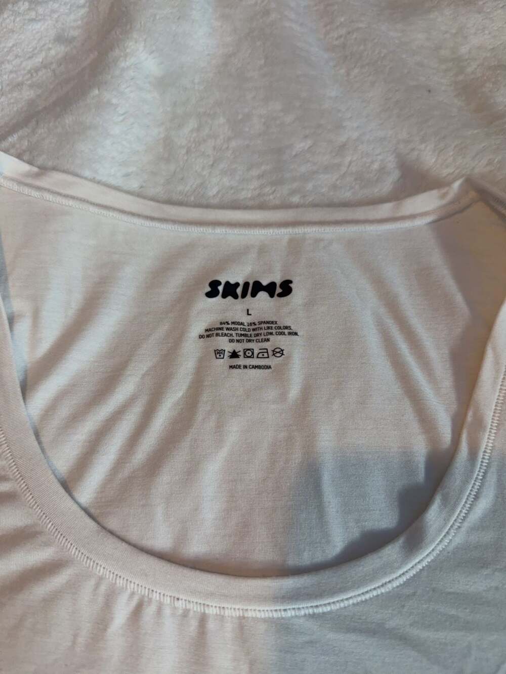 SKIMS Men's Modal Tank Top White Size L - Picture 4 of 7